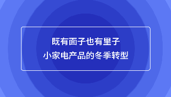 既有面子也有里子:小家电产品的冬季转型 既有面子也有里子:小家电产品的冬季转型