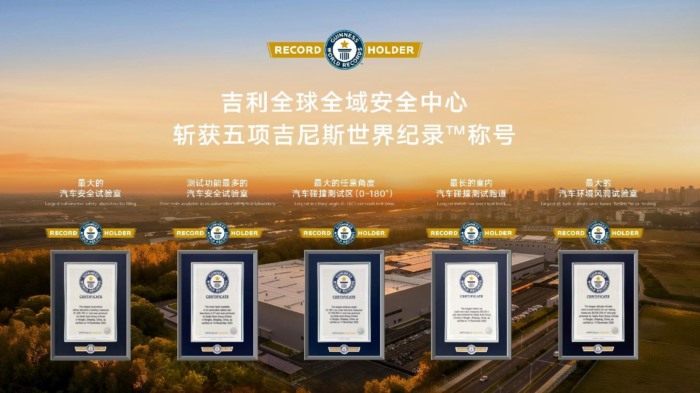 创下五大世界纪录，向全行业开放共享的吉利全球全域安全中心正式发布
